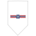 Unconditional Love Patriotic Star Paw Screen Print Bandana White Large UN798619